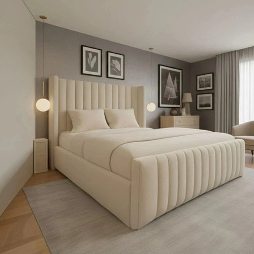 Winged panel bed frame - bed,