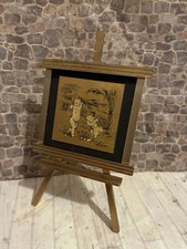 Dolls House 1/12 Scale Miniature Vintage Italian Gold Etching Art Easel Display