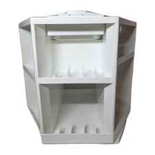 Lori Greiner Tabletop Spinning Rotating Cosmetic Organizer White 11" Tall CH*