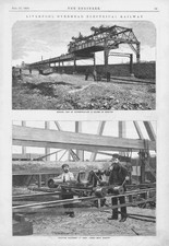 LIVERPOOL Overhead Electrical Railway 4 x Antique Prints 1893