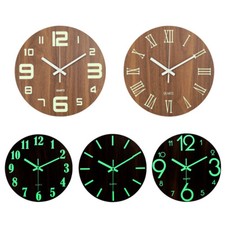 12" Wooden Luminous Wall Clock