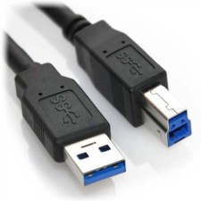 USB 3.0 A Male to B Male Hi Speed Fast Printer Cable lead Black 1.8 Meter