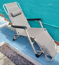 Convertible Upright Or Lay Flat Sun Bed Lounger Chair
