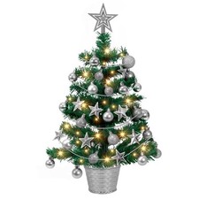 Pre lit silver mini - mini, christmas