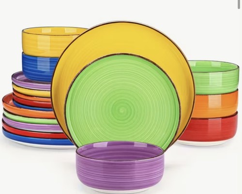 18pc colourful stoneware - colourful,