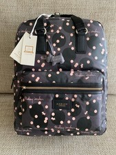 NEW RADLEY LONDON CLOUDS HILL LARGE  ZIP TOP CHARCOAL PINK BACKPACK £109 - RARE