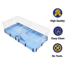 Large Double Guinea Pig Cage with Canvas Liner - Suitable for Indoor & Outdoor