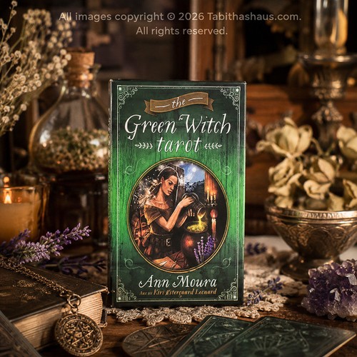 Green witch tarot deck - witch,