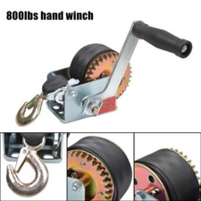 Hand Winch Heavy Duty Hand Crank 800 lbs 6M Polyester Strap for Boat / Trailer