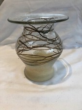 Glass Vase with brown thread vein