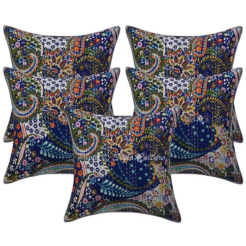 Indian kantha cushion cover - indian,