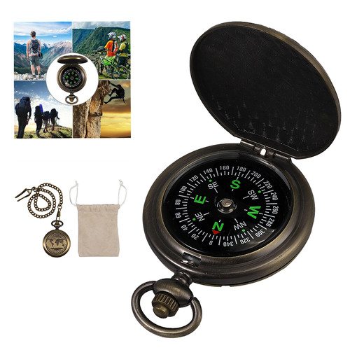 Zinc alloy compass pocket - zinc,