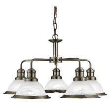 5 Lights Antique Brass Finish