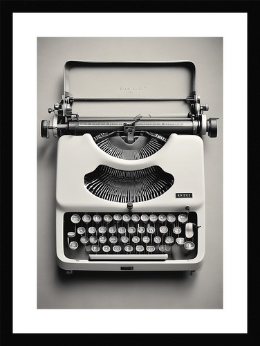 Soft vintage typewriter framed - soft,