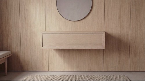 Solid oak console table with - oak,