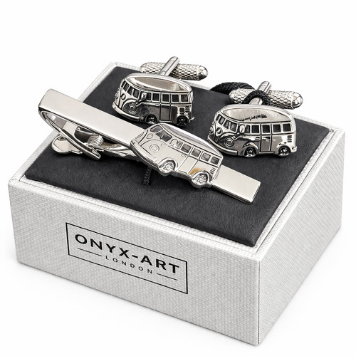 Campervan cufflinks tie bar - &,
