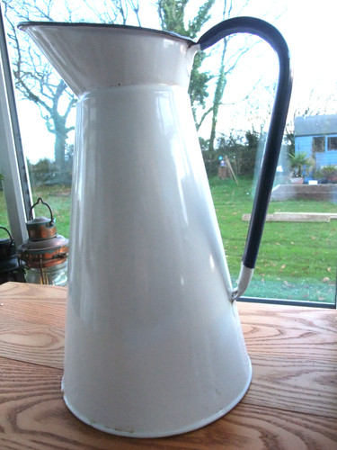 Large vintage white - vintage, enamel