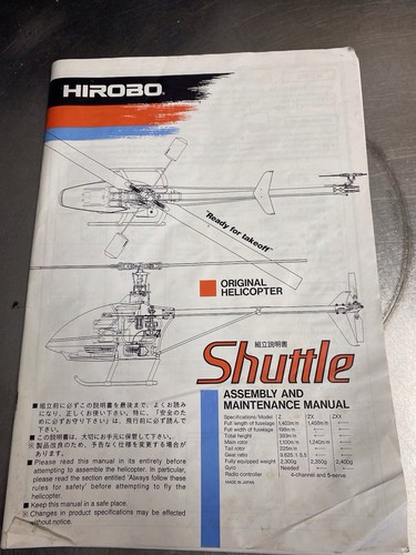 Hirobo shuttle build manual - hirobo,