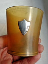 ANTIQUE SCOTTISH PROVINCIAL SOLID SILVER MOUNTED SPORTING HORN TOASTING CUP