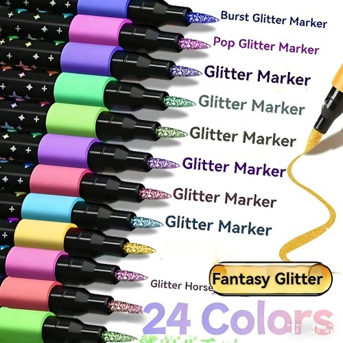 Colors glitter pens - pens, double