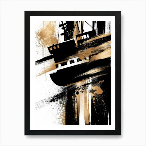 Ship painting art print framed - ship,