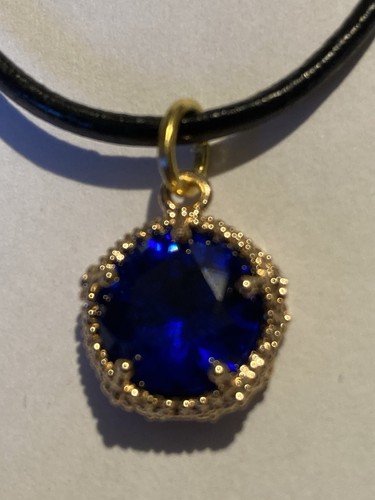 Blue sapphire necklace - blue,