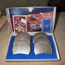 Vintage silver plated coasters - silver,