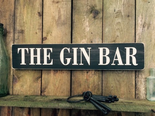 Gin bar sign wooden - sign,