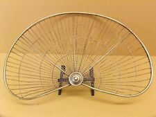 ANTIQUE  VICTORIAN BRASS AND WIRE HOOK ON FAN SHAPED FIRE GUARD 