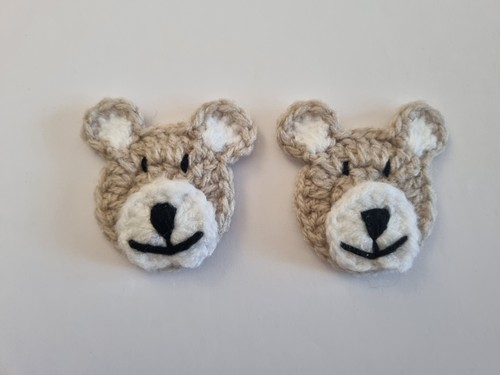 Crochet bear head appliques - bear,