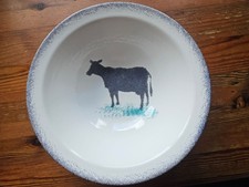 Dorset Delft Bowl With Cow Design - Saville Pottery - Hinchcliffe & Barber 1989
