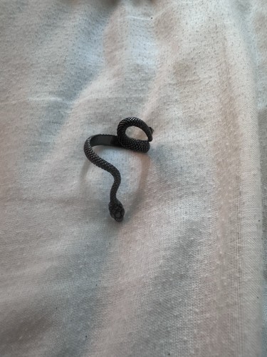 Medium black snake ring - snake,