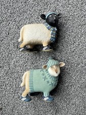 Toni Goffe Ewe And Me Sheep In Woolly Hats ornaments x 2