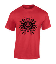 HEADDRESS SKULL MENS T SHIRT COOL INDIAN NATIVE AMERICAN USA DESIGN NEW TOP