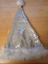 SEQUIN SANTA HAT FATHER CHRISTMAS PARTY UNISEX FANCY DRESS COSTUME ACCESSORY 