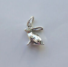 HARE MOON GAZING PAGAN GODDESS WICCA 3D CHARM 925 STERLING SILVER