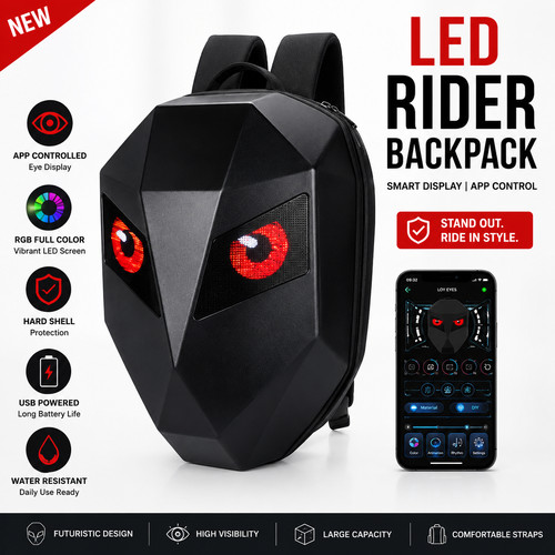 Led motorcycle backpack app - backpack,