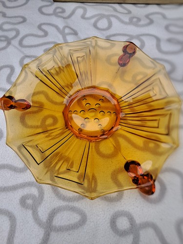Art deco amber glass - art, bowl