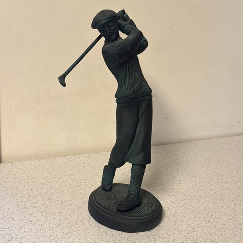 Cast bronze golfer - golfer, full