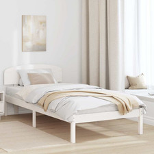 Bed Frame White Solid Pine