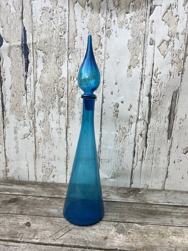 Vintage blue glass empoli - vintage,