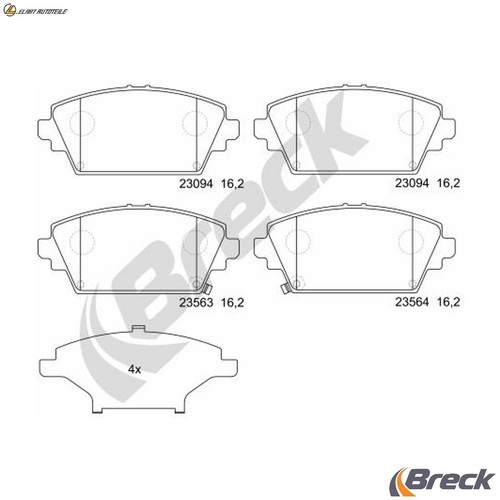 Brake pad set disc - set, 23094