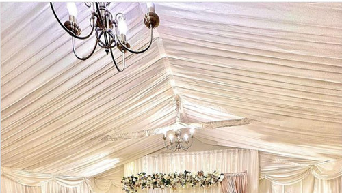 4x8m pleated ivory marquee - pleated,