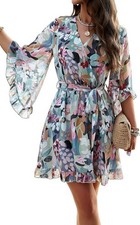 Women Mini Dress, Deep V-Neck