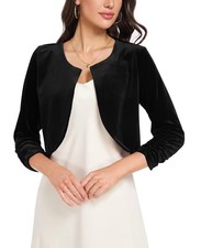 Womens Black Velvet Bolero