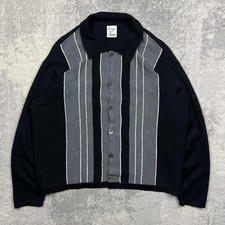 Vintage Y2K Moschino Cheap and Chic Knitted Button Up Jumper Large Mens Striped