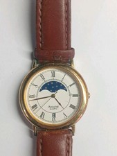 Mens Vintage Accurist MoonPhase Watch Working Battery In Used Condition