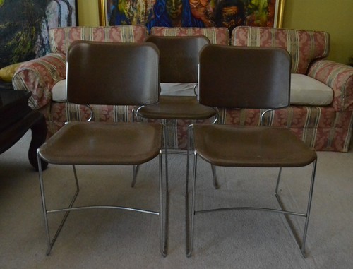Vintage mcm brown chairs - mcm,