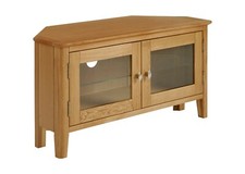 Retro Oak Corner TV Stand /