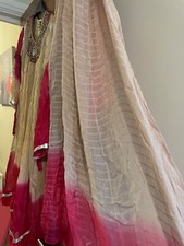 Girls Asian dress size 40 (11-14) shalwar kameez pink & beige Pakistani/ Indian